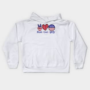 Peace Love Vote Kids Hoodie